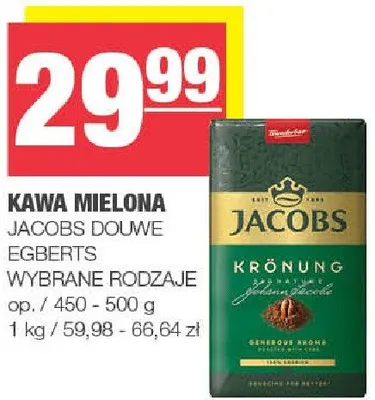 Kawa mielona Jacobs Douwe Egberts promocja w SPAR