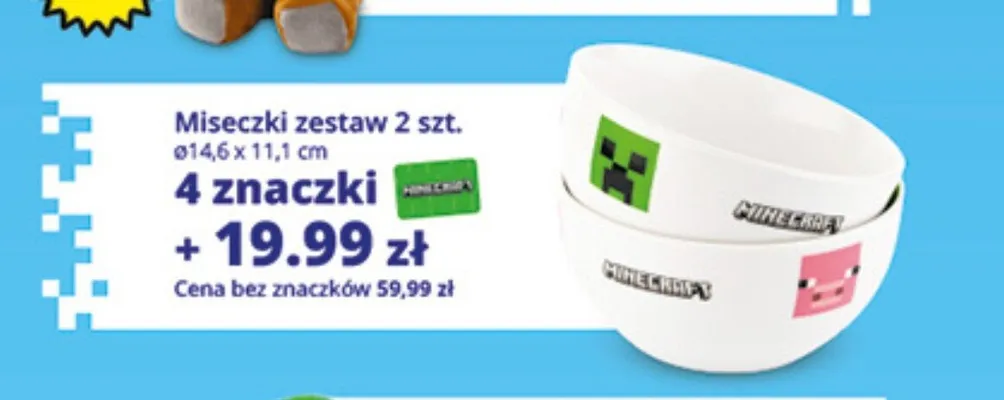 Miseczki Minecraft zestaw 2-pak promocja w Auchan