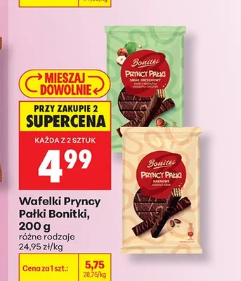 Wafelki Pryncy Pałki kakaowe Bonitki promocja w Biedronka