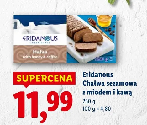 Chałwa Eridanous sezamowa z miodem i kawą promocja w Lidl
