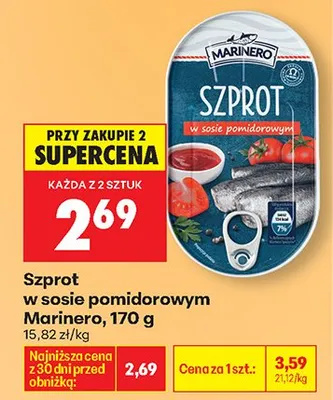 Szprot w sosie pomidorowym promocja w Biedronka