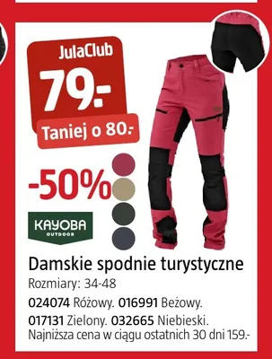Damskie spodnie turystyczne Kayoba promocja w Jula