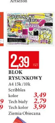 Blok techniczny Scribbles biały promocja w Leclerc