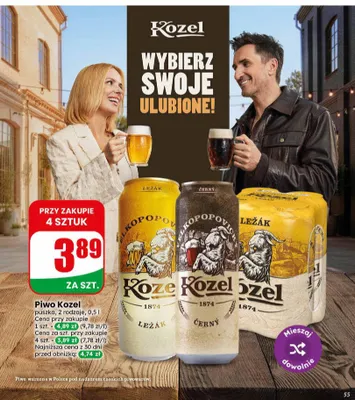 Piwo Kozel Černý promocja w Dino