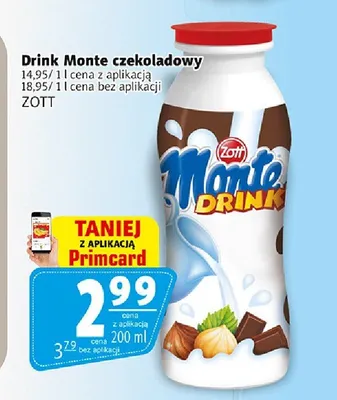 Drink Monte czekoladowy Zott promocja w Prim Market