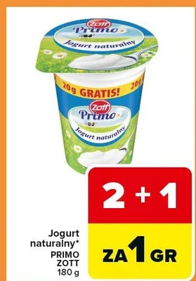 Jogurt naturalny Primo Zott promocja w Carrefour Express