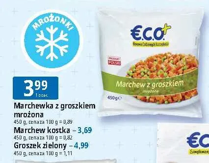 Groszek zielony mrożony Eco+ promocja w Leclerc