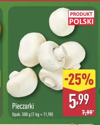 Pieczarki promocja w Aldi