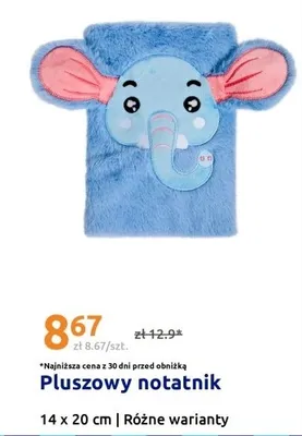 Pluszowy notatnik 14x20cm promocja w Action