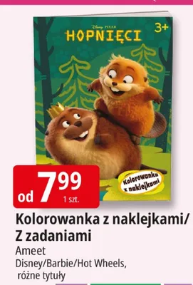 Kolorowanka z naklejkami Z zadaniami Ameet Disney/Barbie/Hot Wheels promocja w Leclerc