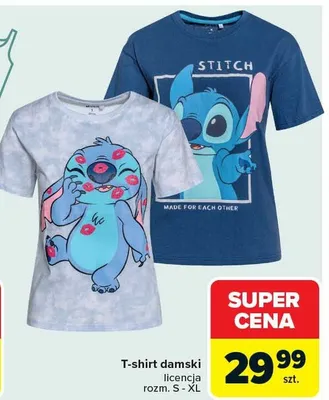 T-shirt damski licencja Stitch rozm. S-XL promocja w Carrefour