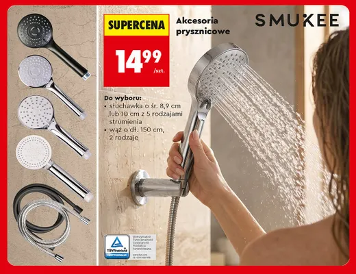 Słuchawka prysznicowa Smukee śr. 10 cm promocja w Biedronka