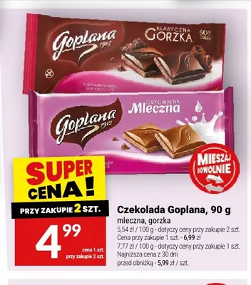 Czekolada mleczna Goplana promocja w Twój Market