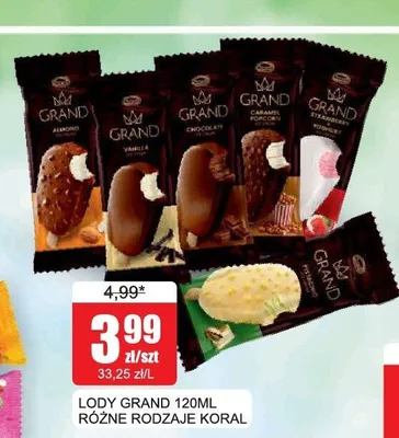 Lody Grand Koral promocja w Bingo