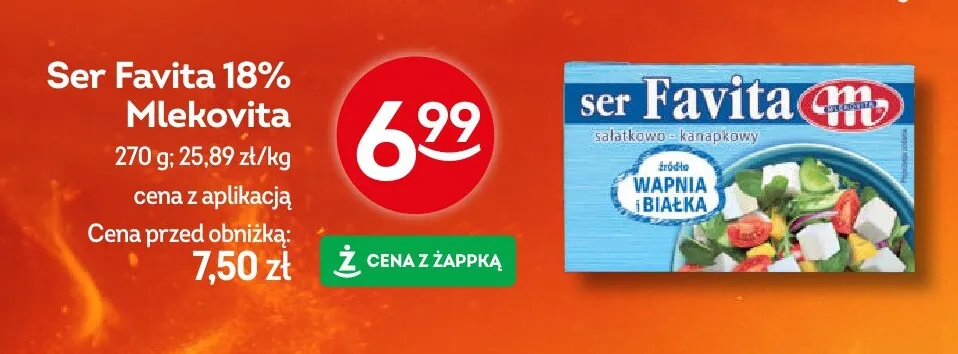 Ser Favita Mlekovita 18% promocja w Żabka