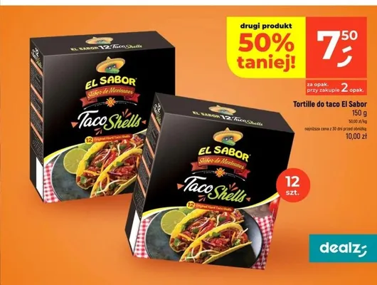 Tortille do taco El Sabor Taco Shells promocja w Dealz