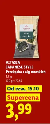 Przekąska z alg morskich Vitasia Japanese Style promocja w Lidl