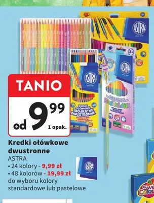 Kredki ołówkowe dwustronne Astra 24 kolory promocja w Intermarche