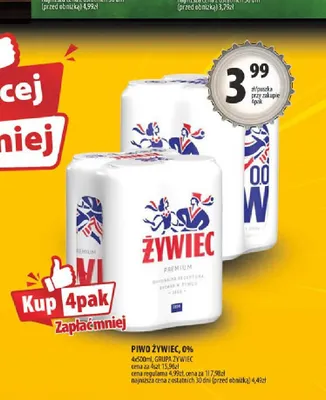 Piwo Żywiec Premium 4-pak 500ml promocja w Arhelan