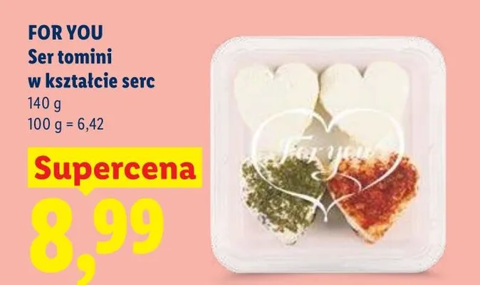 Ser tomini w kształcie serc For You promocja w Lidl