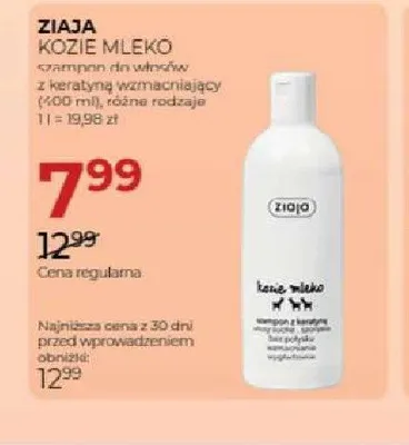 Szampon do włosów z keratyną wzmacniający Ziaja Kozie Mleko promocja w Drogerie Jawa