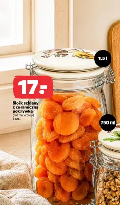 Słoik szklany z ceramiczną pokrywką 1,5 l promocja w Netto