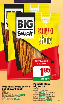 Paluszki słone Big Snack promocja w Dino