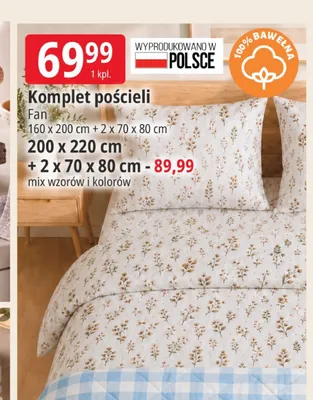 Komplet pościeli Fan 200x220 cm + 2x70x80 cm promocja w Leclerc
