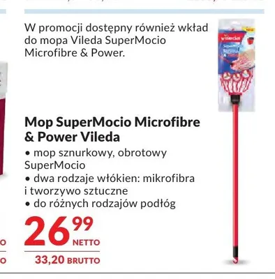 Mop Vileda SuperMocio Microfibre & Power promocja w Makro