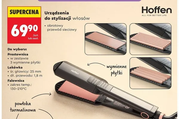 Prostownica do włosów Hoffen promocja w Biedronka