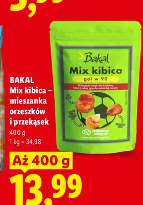 Mieszanka orzeszków i przekąsek Mix kibica Bakal promocja w Lidl