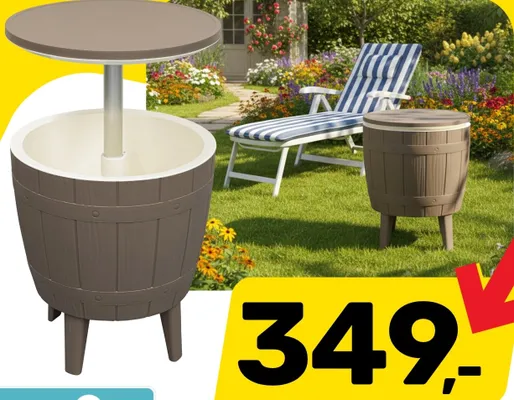 Stolik ogrodowy z pojemnikiem chłodzącym promocja w Bricomarche