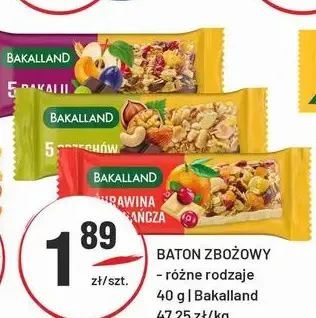 Baton zbożowy Bakalland promocja w Sedal