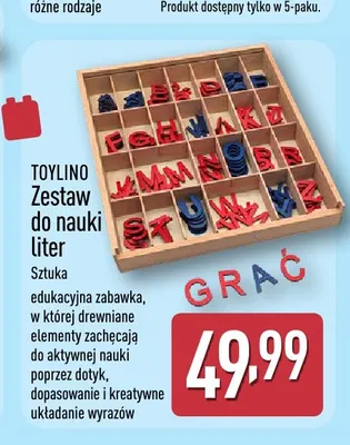 Zestaw do nauki liter Toylino promocja w Aldi