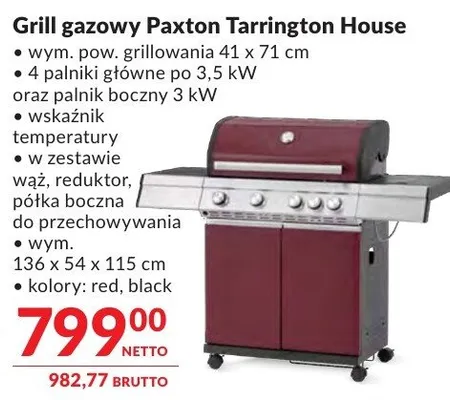 Grill gazowy Paxton Tarrington House promocja w Makro
