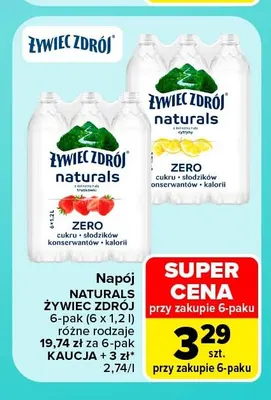 Napój Naturals Żywiec Zdrój 6-pak 1,2 l promocja w Carrefour