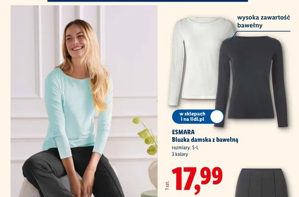 Bluzka damska z bawełną promocja w Lidl