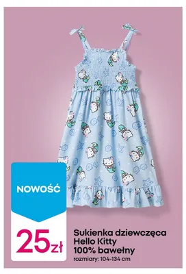 Sukienka dziewczęca Hello Kitty 100% bawełny promocja w Pepco