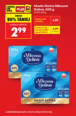 Masło ekstra Mleczna Dolina promocja w Biedronka
