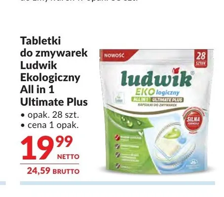 Tabletki do zmywarek Ludwik Ekologiczny All in 1 Ultimate Plus promocja w Makro