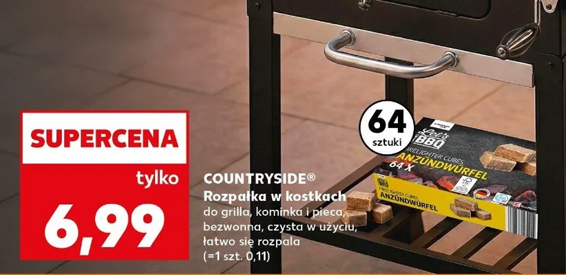 Rozpałka w kostkach do grilla, kominka i pieca promocja w Kaufland