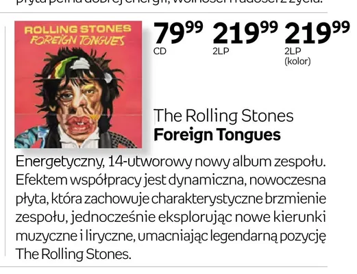 Płyta winylowa 2LP kolor The Rolling Stones Foreign Tongues promocja w Empik