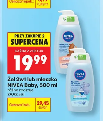 Mleczko nawilżające Nivea Baby promocja w Biedronka