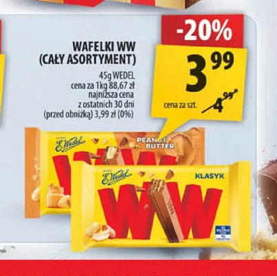Wafelki WW Klasyk E.Wedel promocja w Arhelan