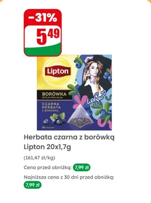 Herbata czarna z borówką promocja w Dino