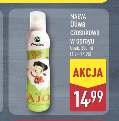 Oliwa czosnkowa w sprayu Maeva promocja w Aldi