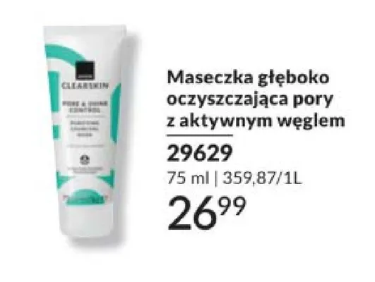 Maseczka głęboko oczyszczająca pory z aktywnym węglem Avon Clearskin promocja w AVON