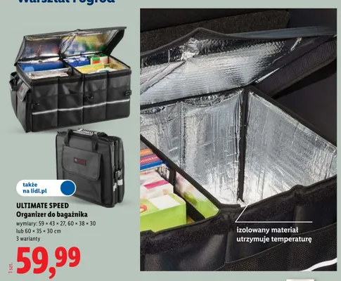 Organizer do bagażnika ULTIMATE SPEED wymiary: 59x43x27cm promocja w Lidl