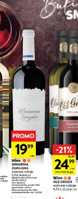 Wino Winiarnia Zamojska wybrane rodzaje promocja w Intermarche
