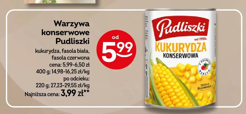 Fasola czerwona konserwowa Pudliszki promocja w Żabka